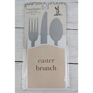Easter Brunch Cardstock Utensil Holder 4x5.5" 8 Cnt - Design Group (8 count)